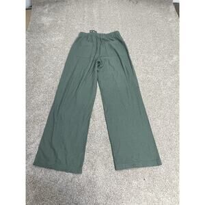Coastal Beachy Nautical Wide Leg Linen Pants XS Drawstring pull on Patch Pockets